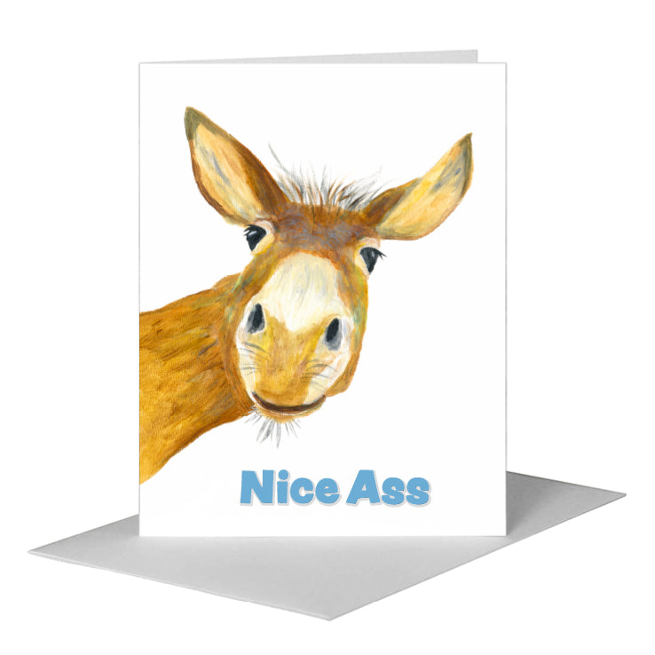 Donkey Face, Greeting Card (#8055B), A2 Card Front, www.printedcanvas.com