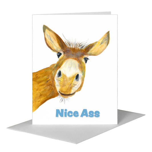Donkey Face, Greeting Card (#8055B) A2 Card Front, www.printedcanvas.com