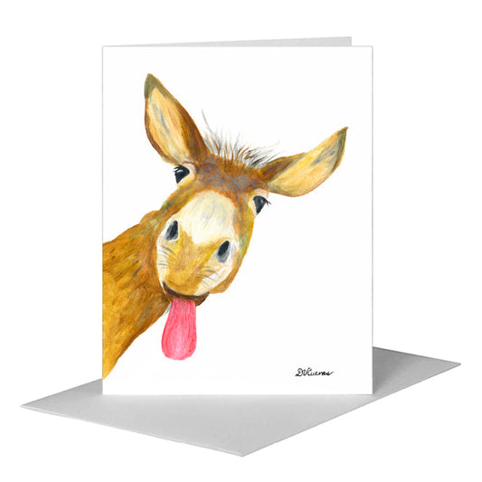 Donkey Face, Greeting Card (#8055C) A2 Card Front, www.printedcanvas.com