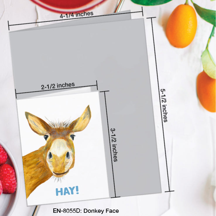 Donkey Face, Greeting Card (#8055D)