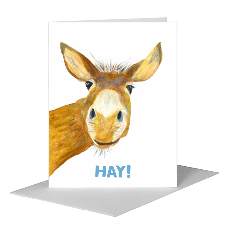 Donkey Face, Greeting Card (#8055D), A2 Card Front, www.printedcanvas.com