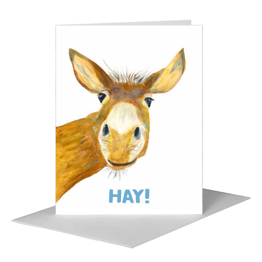 Donkey Face, Greeting Card (#8055D) A2 Card Front, www.printedcanvas.com