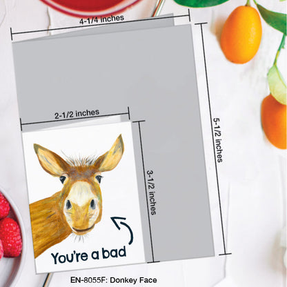 Donkey Face, Greeting Card (#8055F)