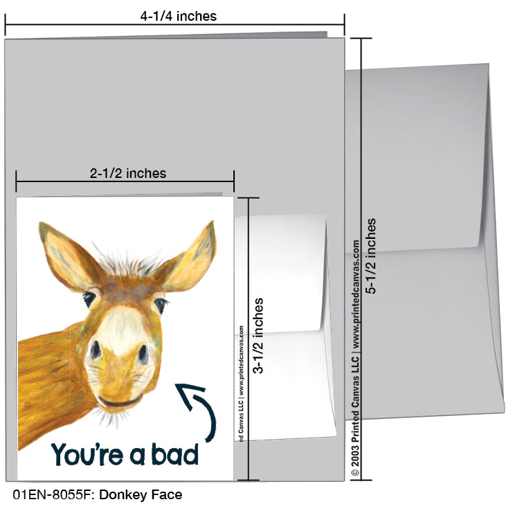 Donkey Face, Greeting Card (#8055F)