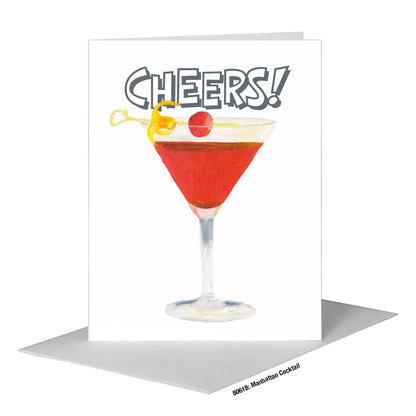 Manhattan Cocktail, Greeting Card (#8061B)