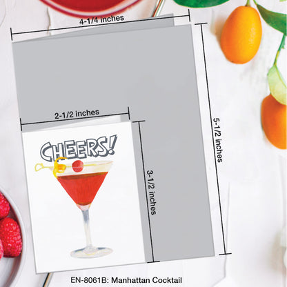 Manhattan Cocktail, Greeting Card (#8061B)