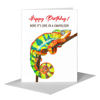 Chameleon, Greeting Card (#8063K) A2 Card Front, www.printedcanvas.com