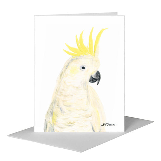 Cockatoo, Greeting Card (#8064C) A2 Card Front, www.printedcanvas.com