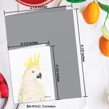 Cockatoo, Greeting Card (8064C), Enclosure Card, www.printedcanvas.com