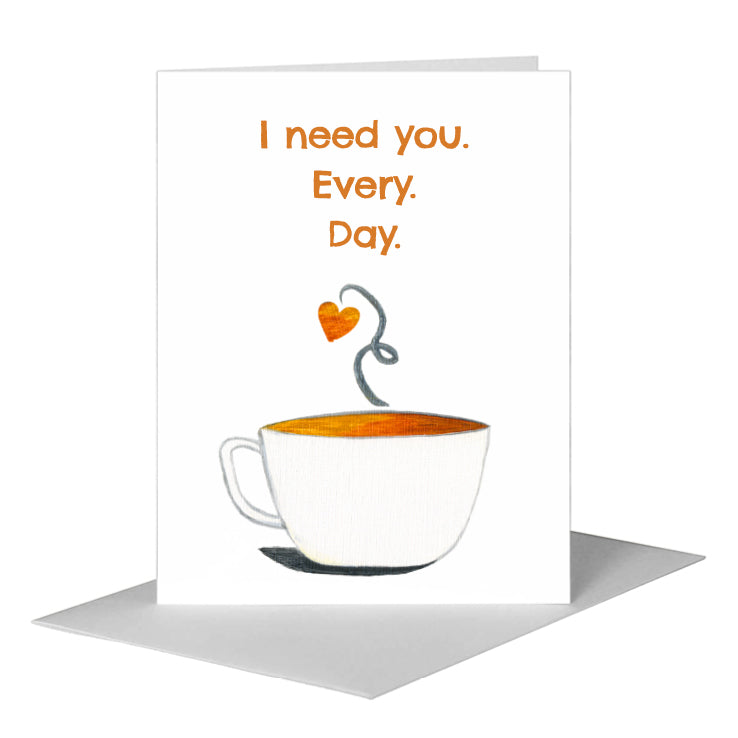 Coffee Cup, Greeting Card (#8065CA) A2 Card Front, www.printedcanvas.com
