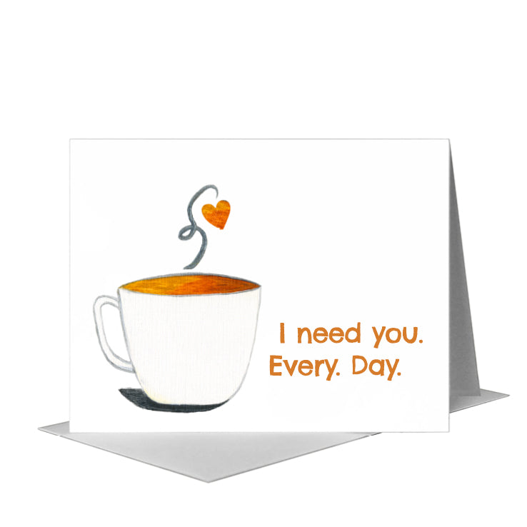 Coffee Cup, Greeting Card (#8065C), A2 Card Front, www.printedcanvas.com