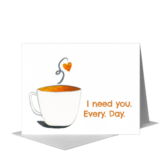 Coffee Cup, Greeting Card (#8065C) A2 Card Front, www.printedcanvas.com