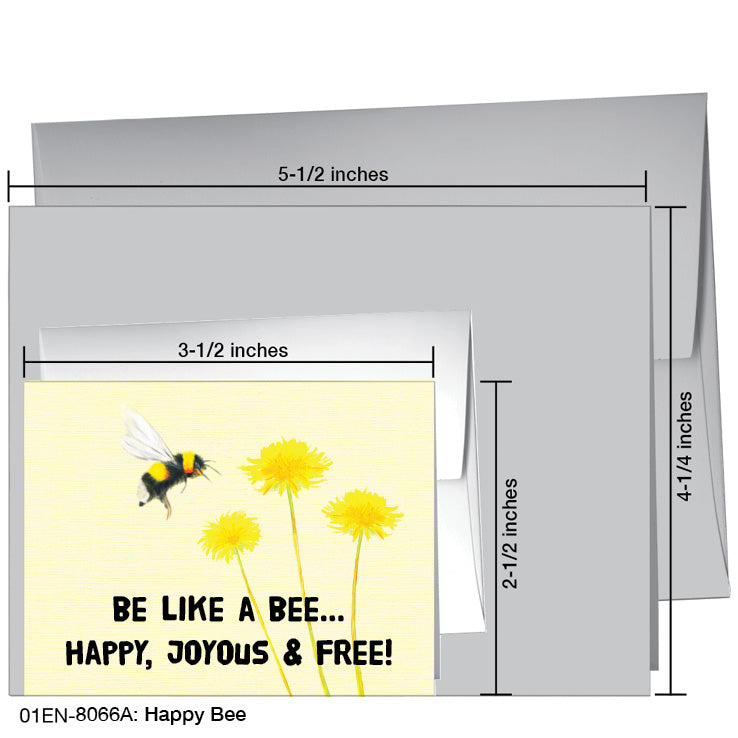 Happy Bee, Greeting Card (8066A), Enclosure, www.printedcanvas.com