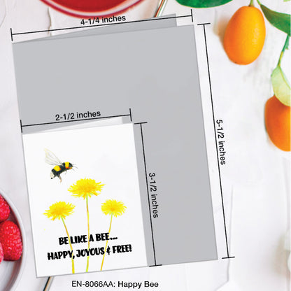 Happy Bee, Greeting Card (#8066AA)