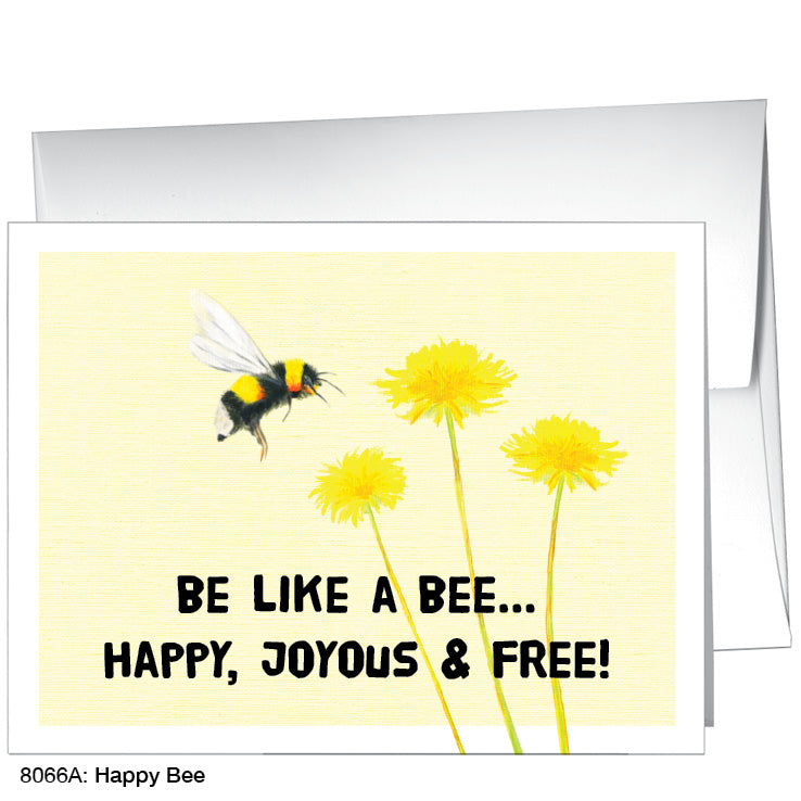 Happy Bee, Greeting Card (8066A), A2 Card, www.printedcanvas.com