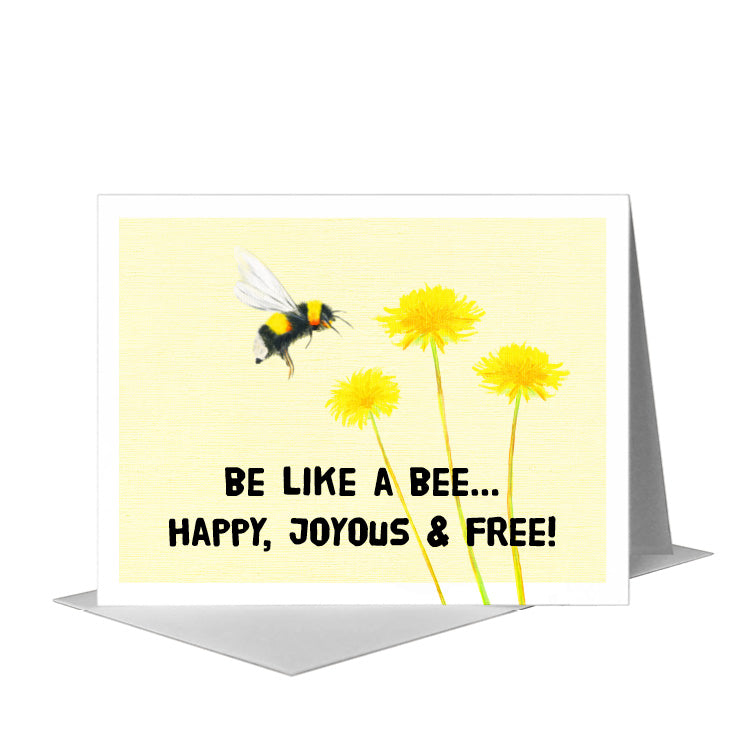 Happy Bee, Greeting Card (#8066A) A2 Card Front, www.printedcanvas.com