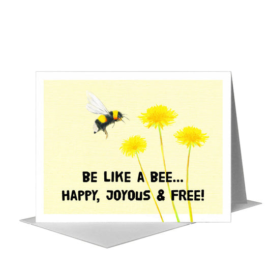 Happy Bee, Greeting Card (#8066A) A2 Card Front, www.printedcanvas.com