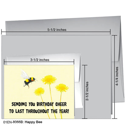 Happy Bee, Greeting Card (8066B), Enclosure, www.printedcanvas.com