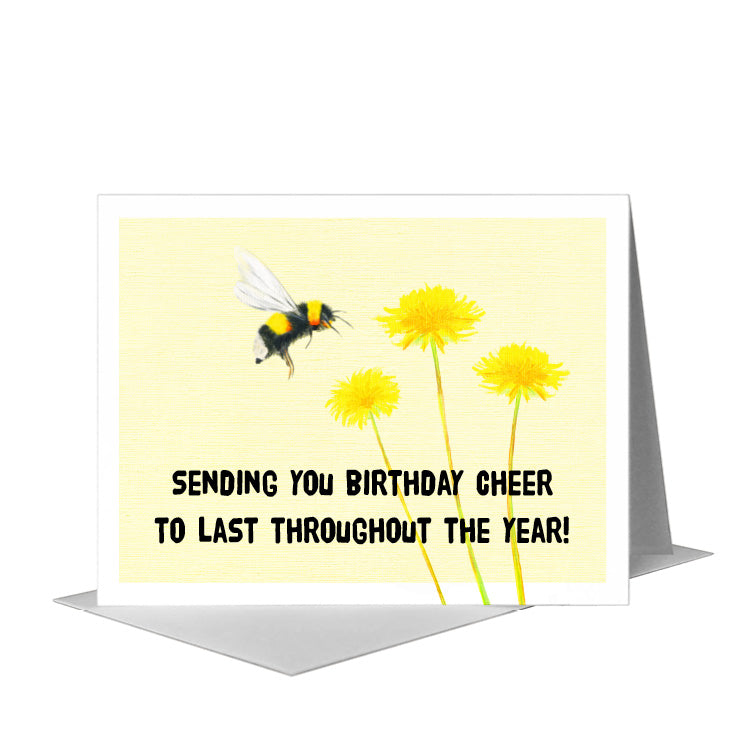 Happy Bee, Greeting Card (#8066B) A2 Card Front, www.printedcanvas.com