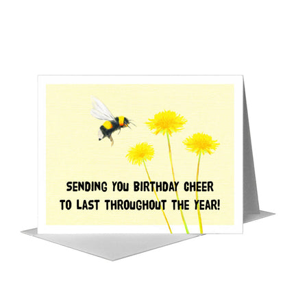 Happy Bee, Greeting Card (#8066B) A2 Card Front, www.printedcanvas.com