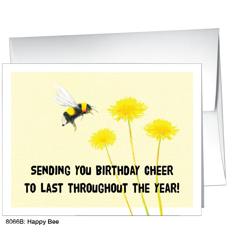 Happy Bee, Greeting Card (8066B), A2 Card, www.printedcanvas.com