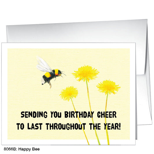 Happy Bee, Greeting Card (8066B), A2 Card, www.printedcanvas.com