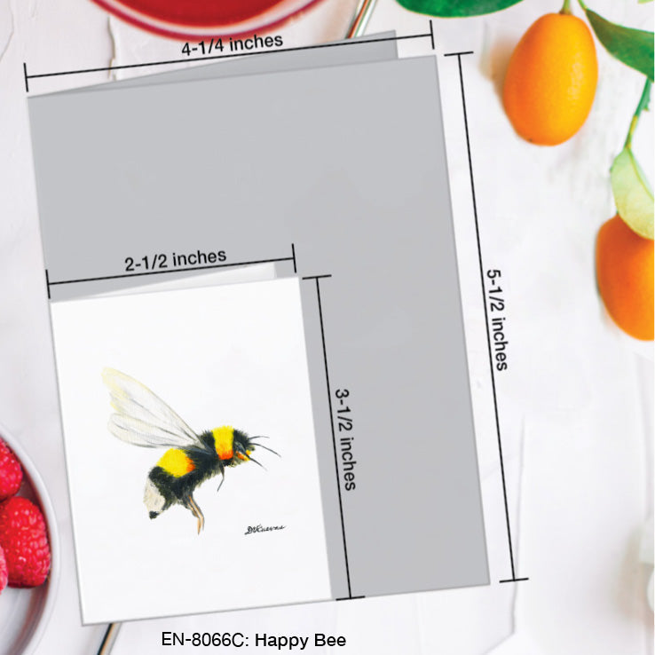 Happy Bee, Greeting Card (8066C), Enclosure Card, www.printedcanvas.com