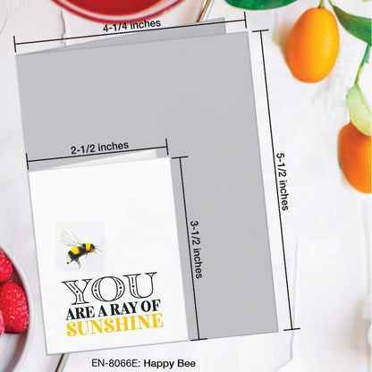 Happy Bee, Greeting Card (#8066E)