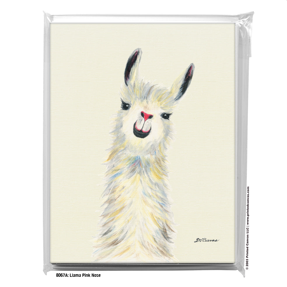 Llama Pink Nose, Greeting Card (#8067A)