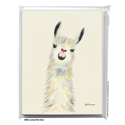 Llama Pink Nose, Greeting Card (#8067A)