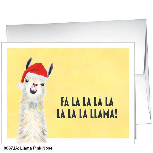 Llama Pink Nose, Greeting Card (8067JA), A2 Card, www.printedcanvas.com
