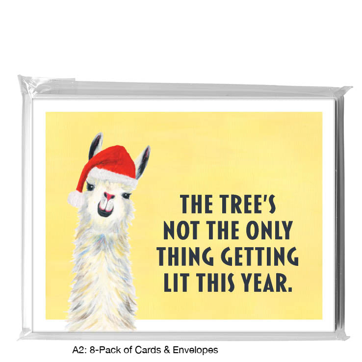 Llama Pink Nose, Greeting Card (8067JB), 8-Pack, www.printedcanvas.com