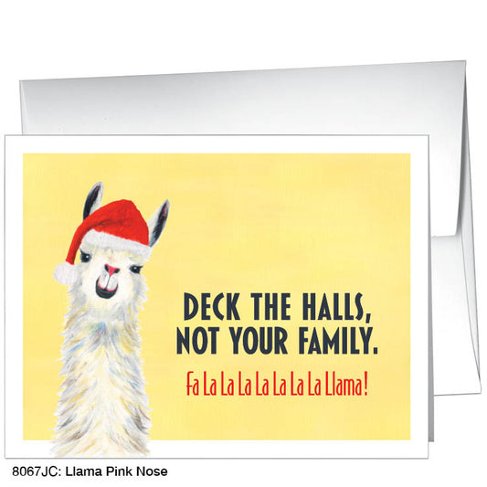 Llama Pink Nose, Greeting Card (8067JC), A2 Card, www.printedcanvas.com