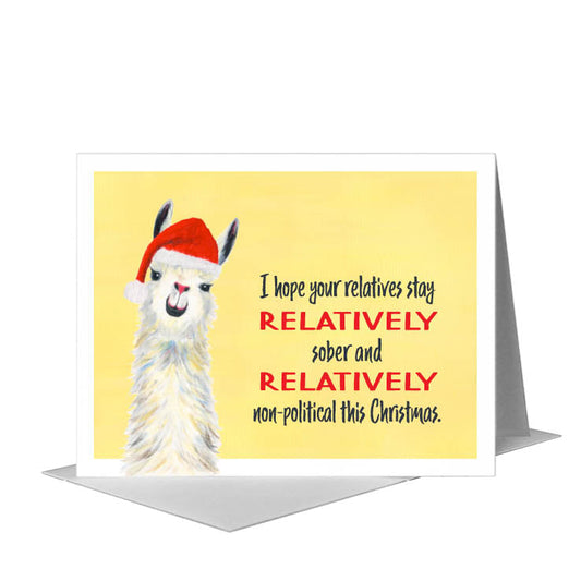 Llama Pink Nose, Greeting Card (#8067JF) A2 Card Front, www.printedcanvas.com