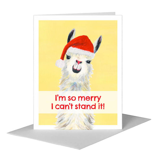 Llama Pink Nose, Greeting Card (#8067JG) A2 Card Front, www.printedcanvas.com