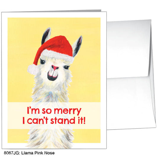 Llama Pink Nose, Greeting Card (8067JG), A2 Card, www.printedcanvas.com