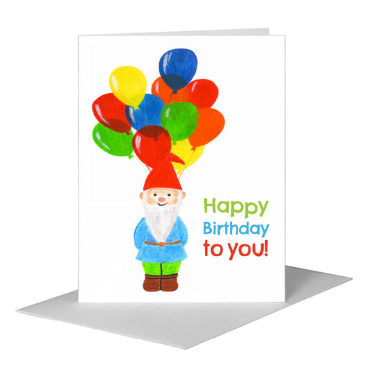 Gnome, Greeting Card (#8075G) A2 Card Front, www.printedcanvas.com