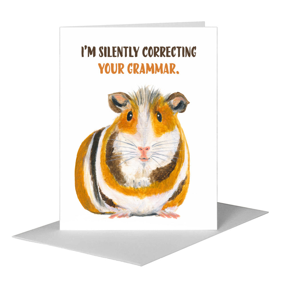 Guinea Pig, Greeting Card (#8078AA) A2 Card Front, www.printedcanvas.com