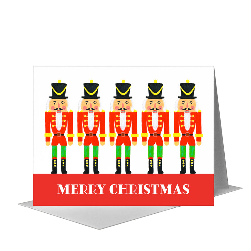 Nutcracker in Red, Greeting Card (#8079B) A2 Card Front, www.printedcanvas.com
