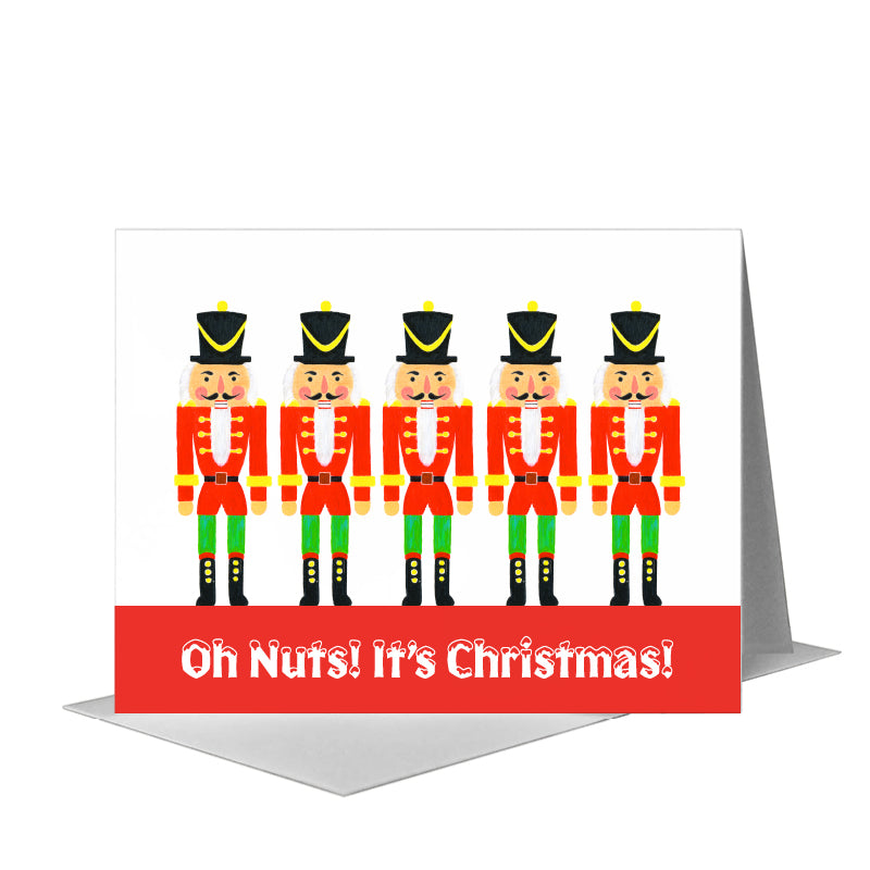 Nutcracker in Red, Greeting Card (#8079D) A2 Card Front, www.printedcanvas.com
