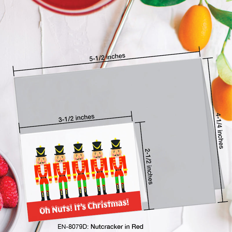 Nutcracker in Red, Greeting Card (8079D), Enclosure Card, www.printedcanvas.com