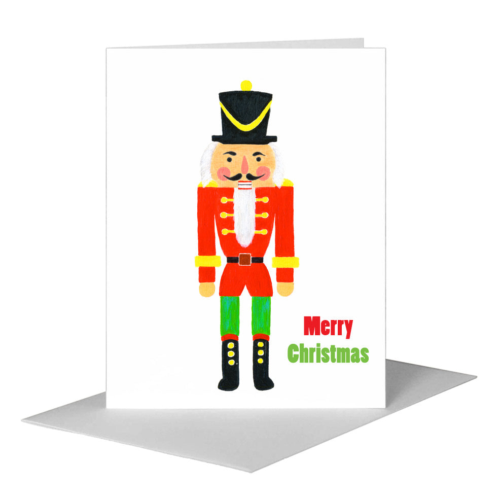 Nutcracker in Red, Greeting Card (#8079EA) A2 Card Front, www.printedcanvas.com