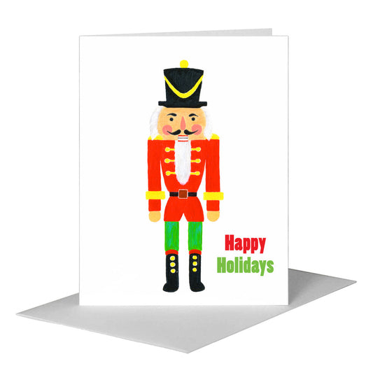 Nutcracker in Red, Greeting Card (#8079FA) A2 Card Front, www.printedcanvas.com
