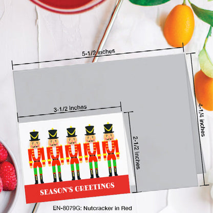 Nutcracker in Red, Greeting Card (8079G), Enclosure Card, www.printedcanvas.com