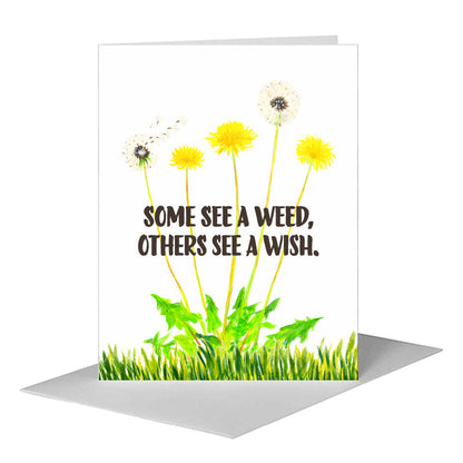 Dandelion Wish, Greeting Card (#8084C) A2 Card Front, www.printedcanvas.com