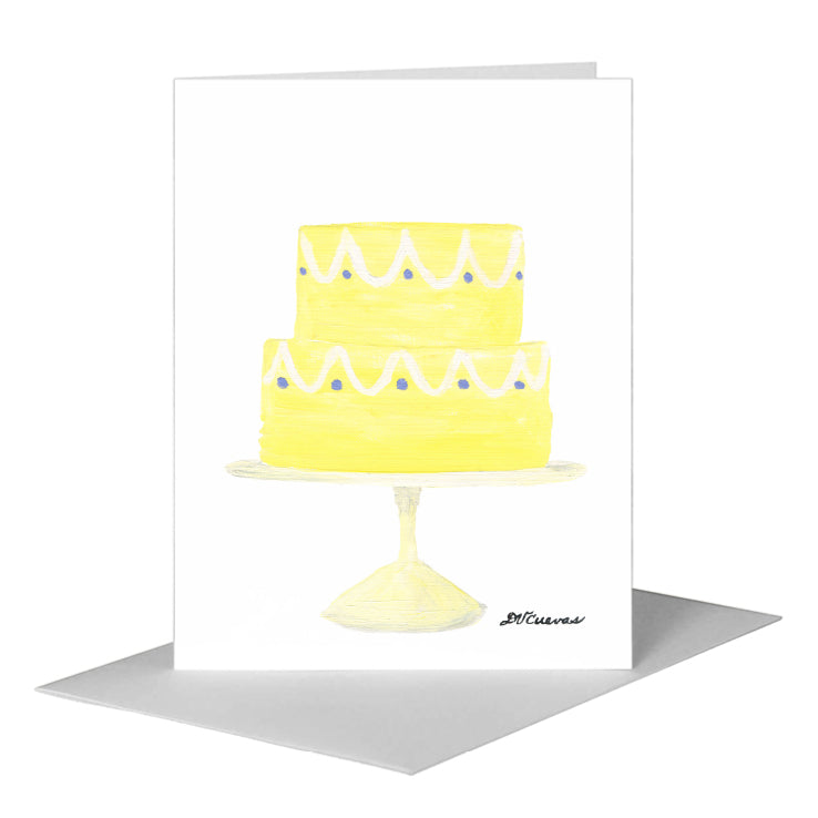 Yellow Cake, Greeting Card (#8090A) A2 Card Front, www.printedcanvas.com