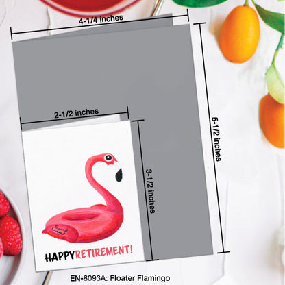 Floater Flamingo, Greeting Card (8093A), Enclosure, www.printedcanvas.com