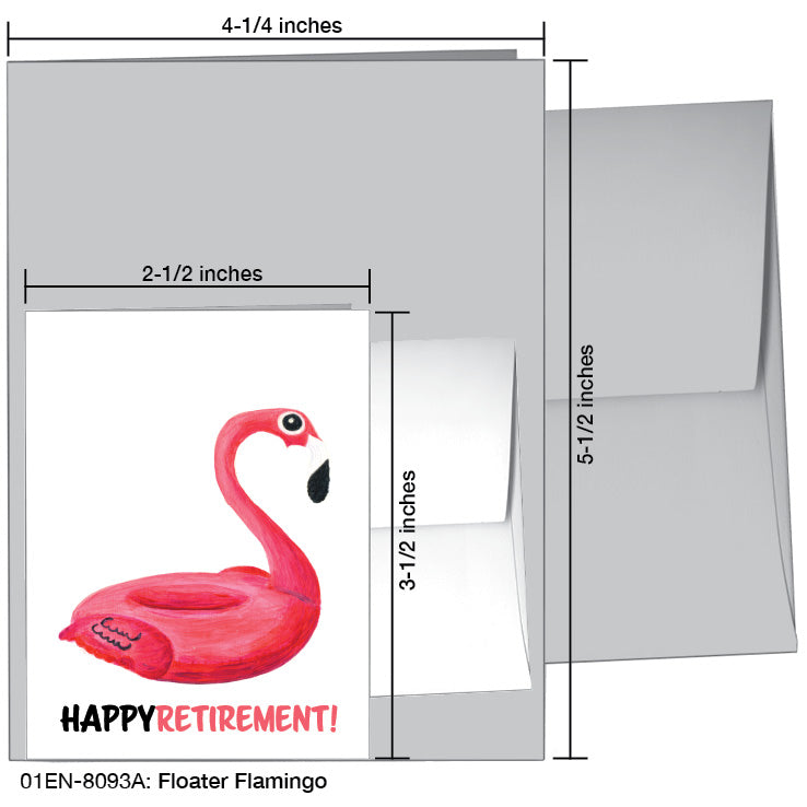 Floater Flamingo, Greeting Card (8093A), Enclosure, www.printedcanvas.com