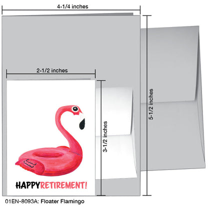 Floater Flamingo, Greeting Card (8093A), Enclosure, www.printedcanvas.com