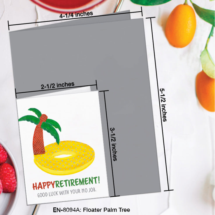 Floater Palm Tree, Greeting Card (8094A), Enclosure, www.printedcanvas.com